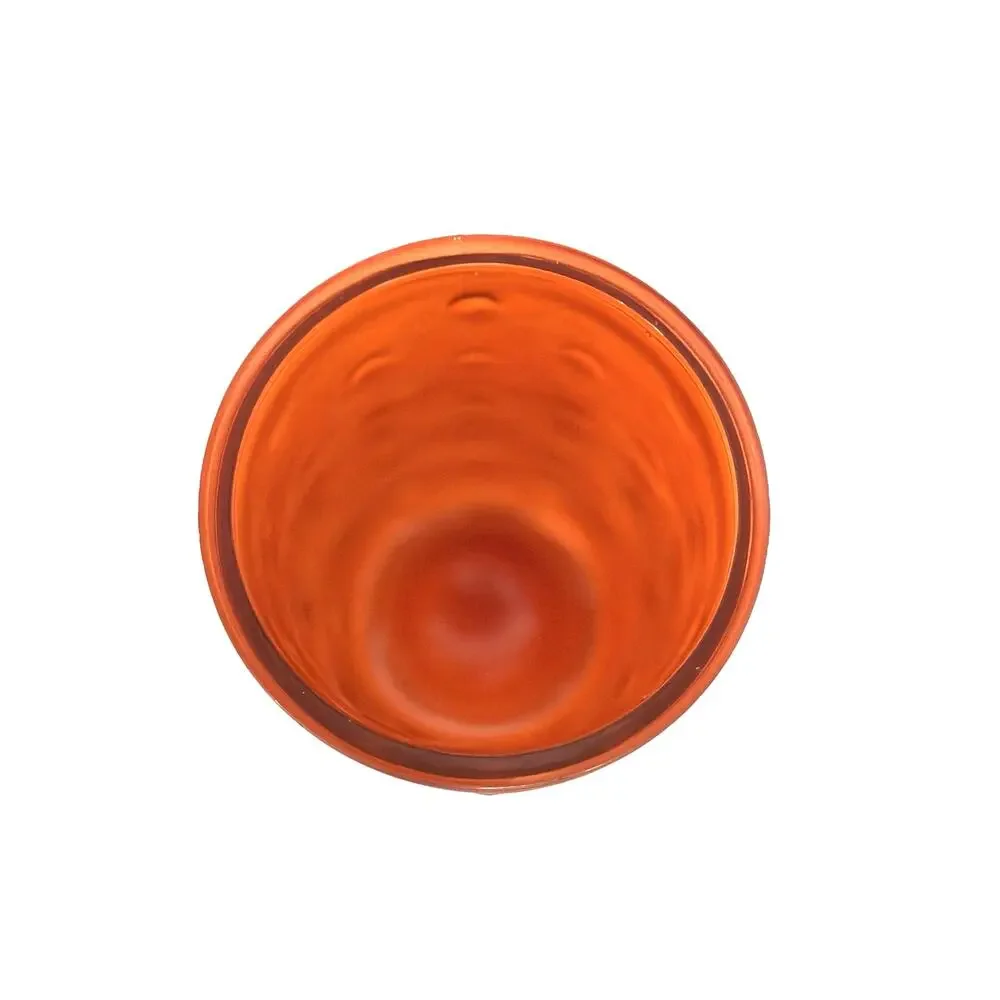 Vintage Hoosier Glass Co. Orange Frosted Hobnail Dot Glass Vase 8.5” MCM 1059206